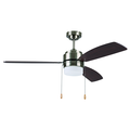 Litex Industries 52” Brushed Nickel Finish Ceiling Fan Includes Blades & LED Light Kit AU52BNK3L